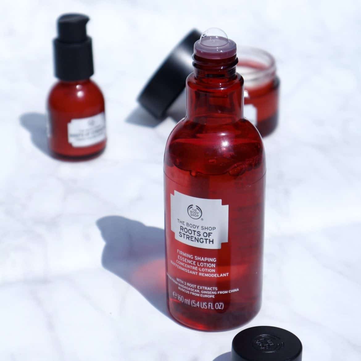Ervaring The Body Shop Roots of strength collectie voor huidversteviging Momambition.nl review