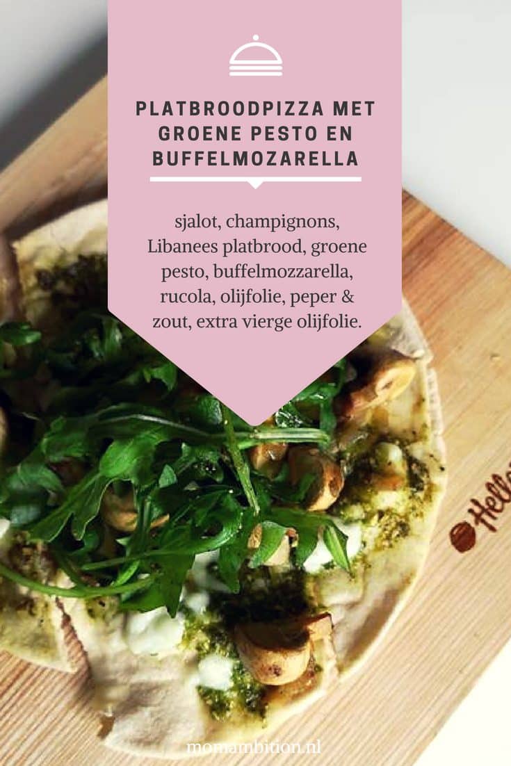 Recept | Platbroodpizza met groene pesto momambition.nl hellofresh